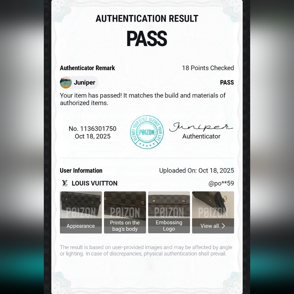 Louis Vuitton Damier Brown Porte Feuille Accordion Long Wallet (VERY GOOD)COA✨️ - Picture 15 of 15